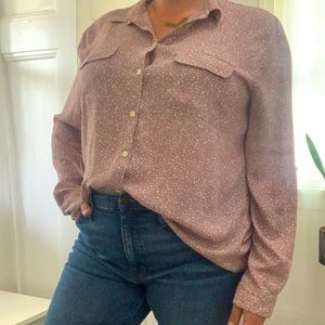LOFT Women’s Long Sleeve Button Up Shirt Pink Size XXL